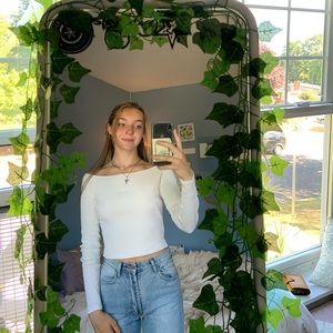 Slight off the shoulder white top